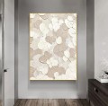 Beige weiße Blütenblätter abstrakt von Palettenmesser Wandkunst Minimalismus